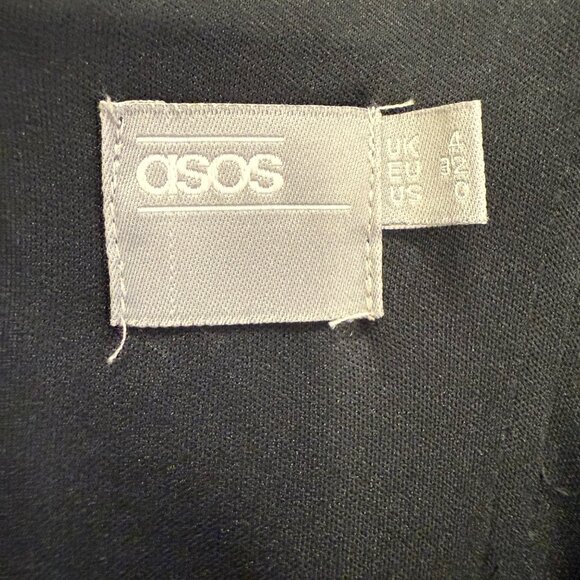 ASOS Strapless Scuba Knot Front Mini Skater Dress Size 4 Tie Front Cutouts - Picture 11 of 12